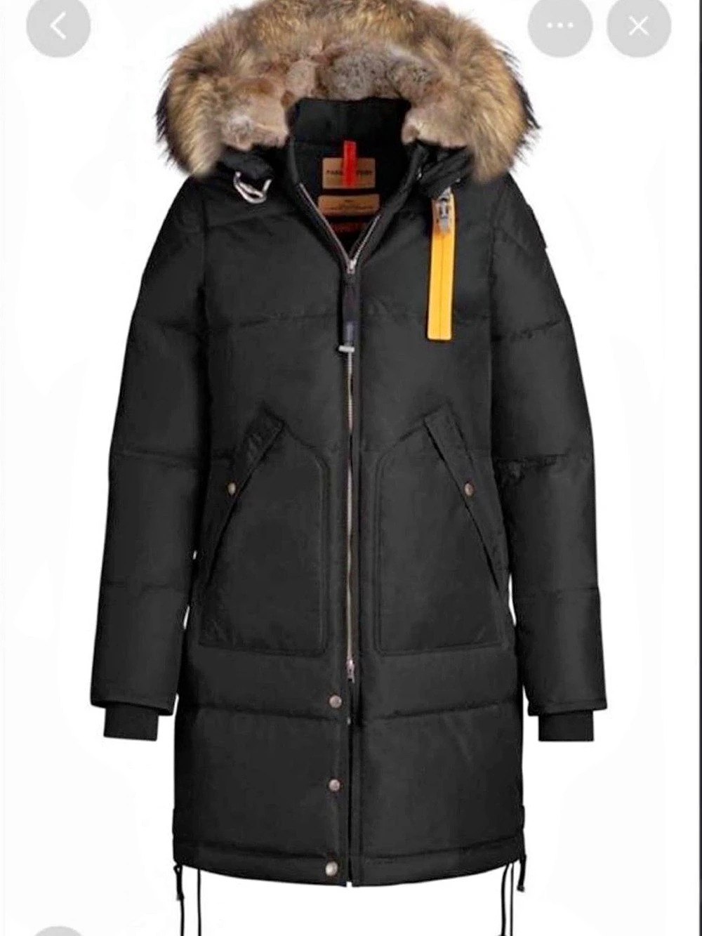 S Parajumpers Black Fur-Trim Puffer Coat